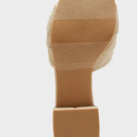 A New Day Lyta Sandals Beige Tan Raffia Sandal Slide Never Worn Size 10 - Picture 4 of 12